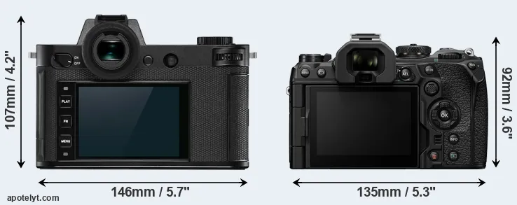 Comparison Leica SL2 or OM-1 II rear