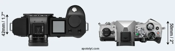 Compare Leica SL2 versus OM-5 top