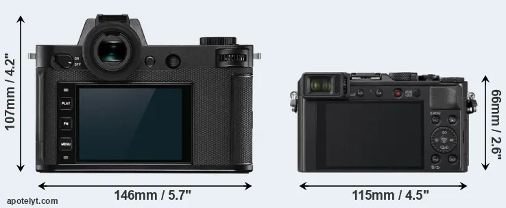 Comparison Leica SL2 or LX100 II rear