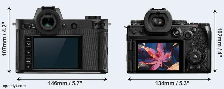 Comparison Leica SL2 or S5 II rear