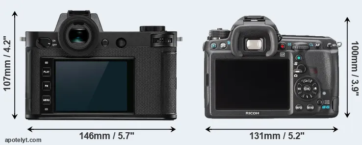 Comparison Leica SL2 or K-3 rear