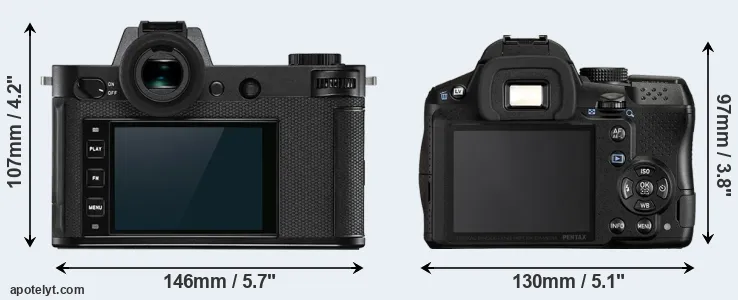 Comparison Leica SL2 or K-30 rear