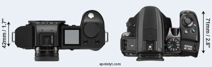 Compare Leica SL2 versus K-30 top