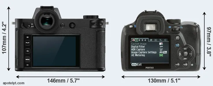 Comparison Leica SL2 or K-500 rear