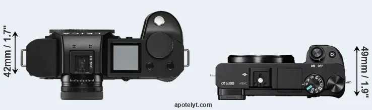 Compare Leica SL2 versus A6300 top