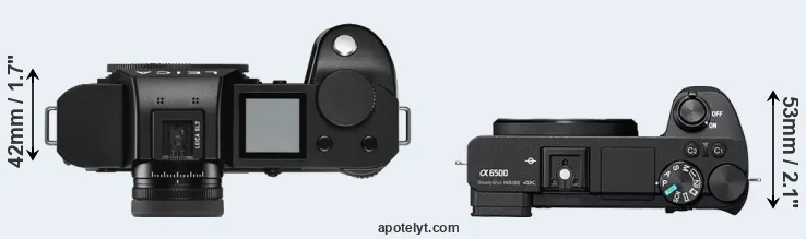 Compare Leica SL2 versus A6500 top