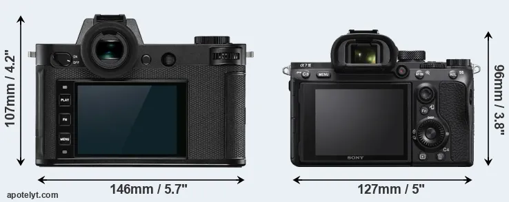 Comparison Leica SL2 or A7 III rear