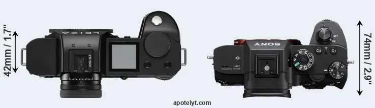 Compare Leica SL2 versus A7R III top