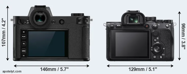 Comparison Leica SL2 or A7R IVA rear