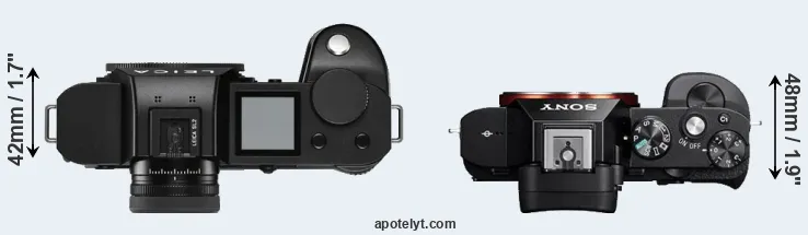 Compare Leica SL2 versus A7R top