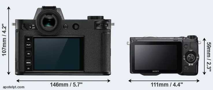 Comparison Leica SL2 or NEX-5R rear