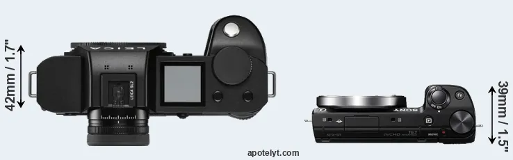 Compare Leica SL2 versus NEX-5R top
