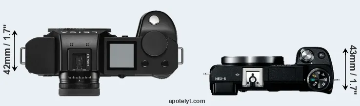 Compare Leica SL2 versus NEX-6 top