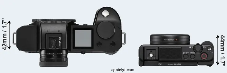 Compare Leica SL2 versus ZV-1 top