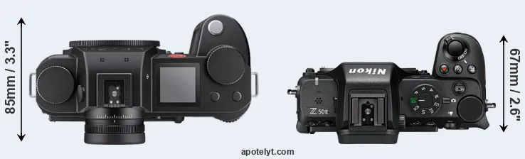 Compare Leica SL3-S versus Z50 II top