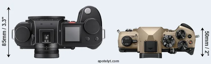 Compare Leica SL3-S versus OM-5 II top