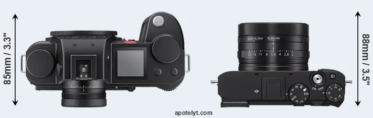 Compare Leica SL3-S versus RX1R III top