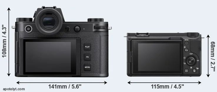 Comparison Leica SL3-S or ZV-E10 II rear