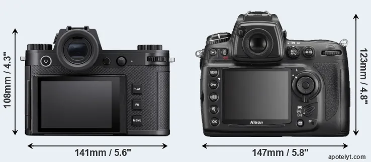 Comparison Leica SL3 or D700 rear