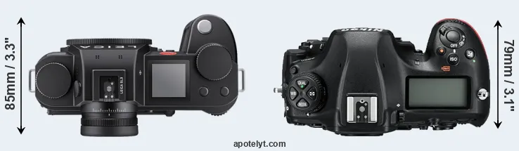 Compare Leica SL3 versus D850 top