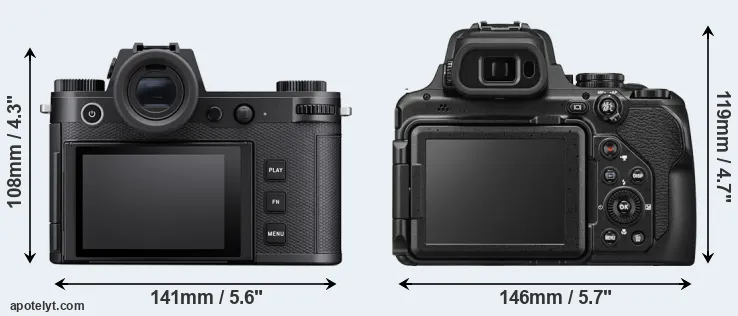 Comparison Leica SL3 or P1100 rear