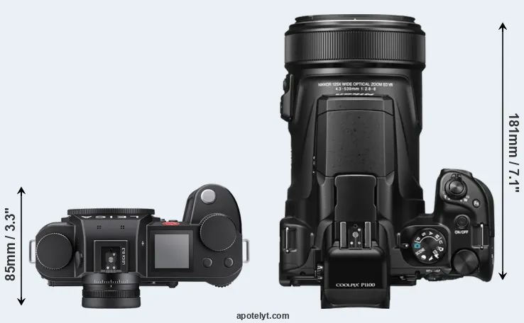 Compare Leica SL3 versus P1100 top
