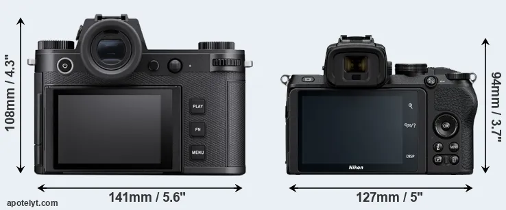 Comparison Leica SL3 or Z50 rear