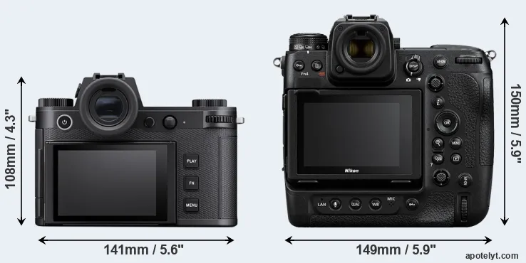 Comparison Leica SL3 or Z9 rear