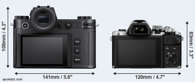 Comparison Leica SL3 or E-M10 II rear