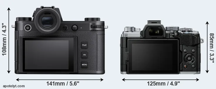 Comparison Leica SL3 or E-M5 III rear