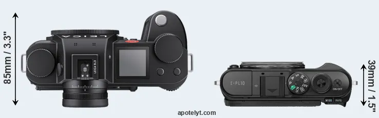 Compare Leica SL3 versus E-PL10 top