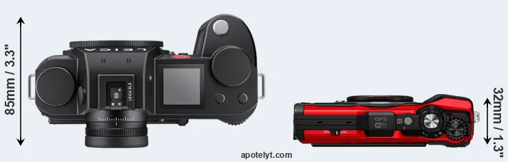 Compare Leica SL3 versus TG-6 top