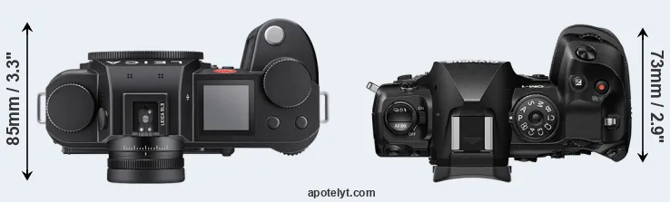 Compare Leica SL3 versus OM-1 top