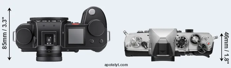 Compare Leica SL3 versus OM-3 top