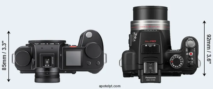 Compare Leica SL3 versus FZ100 top