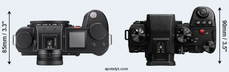Compare Leica SL3 versus G9 II top