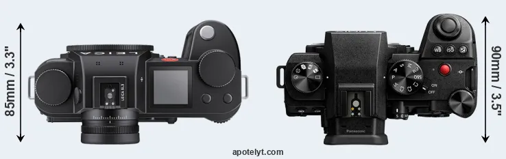 Compare Leica SL3 versus S5 II top