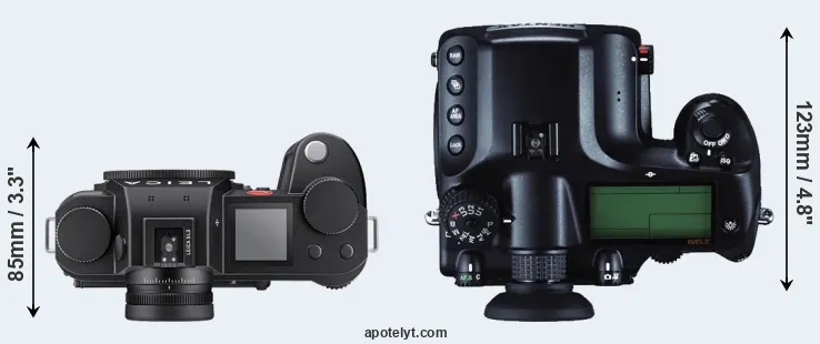 Compare Leica SL3 versus 645Z top