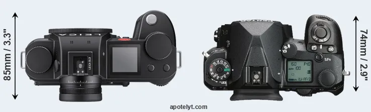 Compare Leica SL3 versus K-3 III top