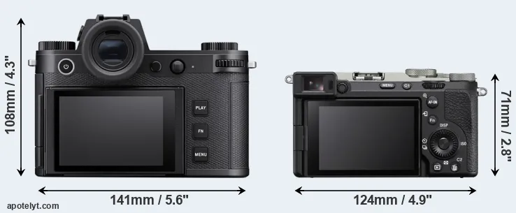 Comparison Leica SL3 or A7C II rear