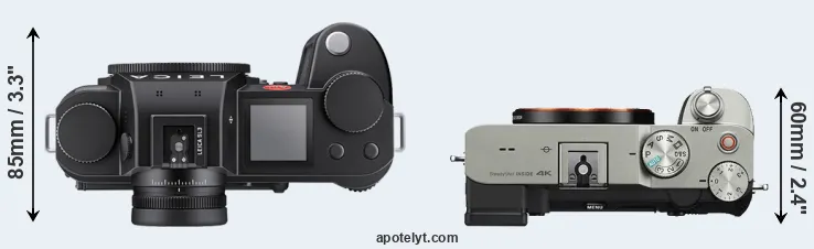 Compare Leica SL3 versus A7C top