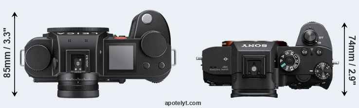 Compare Leica SL3 versus A7R III top