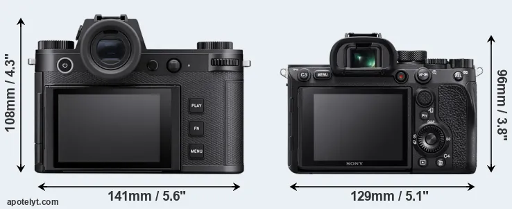 Comparison Leica SL3 or A7R IV rear