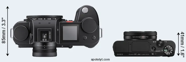 Compare Leica SL3 versus RX100 V top