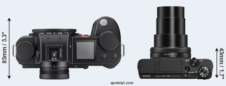 Compare Leica SL3 versus RX100 VII top