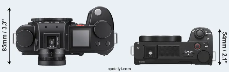 Compare Leica SL3 versus ZV-E10 II top