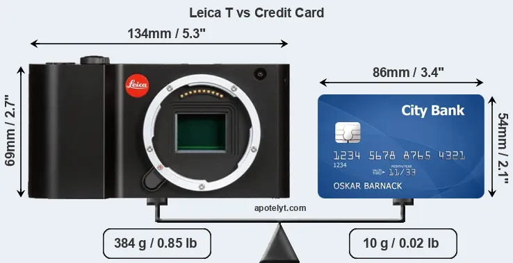 Leica T vs credit card front