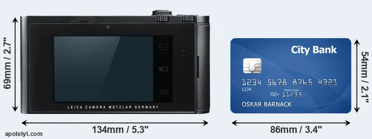 T Typ 701 and credit card rear side