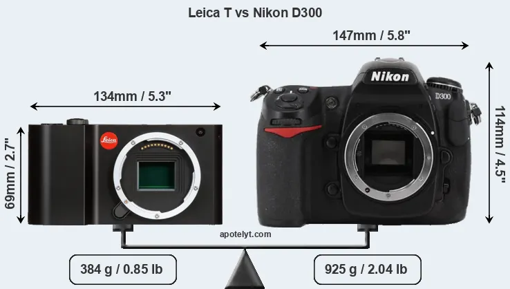 Size Leica T vs Nikon D300