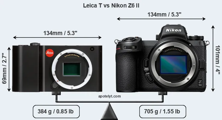 Size Leica T vs Nikon Z6 II